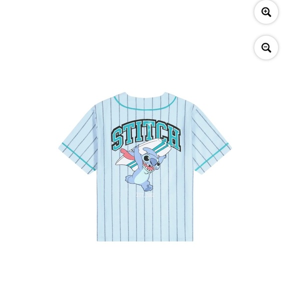 Disney Kids Blue Striped Stitch Baseball Shirt - Picture 3 of 3